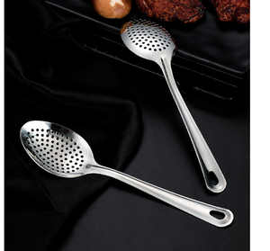 DFU0192 Cuchara Grande para Servir en Restaurantes, Bufés y Banquetes, Cuchara Ranurada de Acero Inoxidable, Juego de Cucharas para Servir Sopa, Ensalada y Arroz - Product Image 5