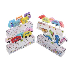 Cartoon Car Birthday Candles For Kids Party Cake Decorations Colorful Design <b>Paraffin</b> Material Single Wick - Product Image 3