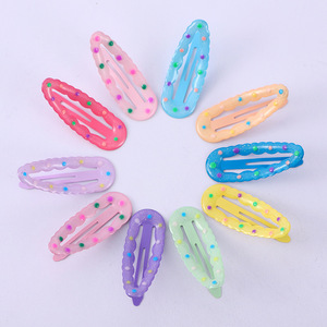 Barrettes à cheveux ondulées colorées pour enfants, 6,5 cm, en résine plastique, pour usage quotidien, adorables pinces latérales avec motif ondulé - Product Image 2
