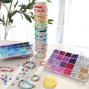 ชุดลูกปัดหน้าลูกปัดดินโพลิเมอร์ทรงกลมแบนสำหรับทำเครื่องประดับ - Product Image 4