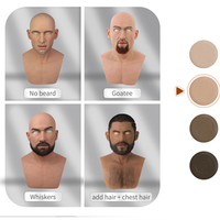 Masque masculin en silicone artificiel Tête de jeune homme en silicone véritable pour visage humain Cosplay Crossdressing Party Transgender Movie