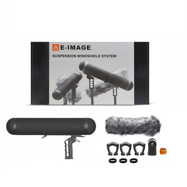 E-IMAGE BS-M80 Professional Metal Shock Mount Windshield System for Shotgun Microphone Recording