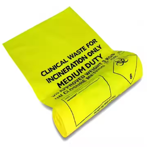 Bolsas amarillas para residuos peligrosos, bolsas portátiles de plástico amarillo resistente para basura médica, bolsas para basura - Product Image 5