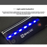 Sac banane de sport étanche avec lumière LED, ceinture de course réglable pour la sécurité nocturne, en stock et prêt à être expédié