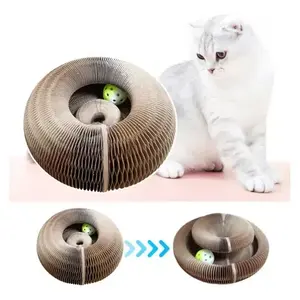 Rascador para Gatos Plegable y Portátil con Diseño Minimalista para Gatos de Interior, Hecho de Cartón Resistente, Estructura de 1 Nivel, Sol - Product Image 4