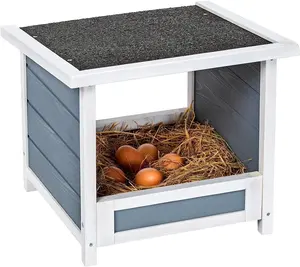 Nesting Boxes for Chicken Coop Wood Single Compartment Chicken Nesting Boxes for Laying Eggs with Asphalt Roofing