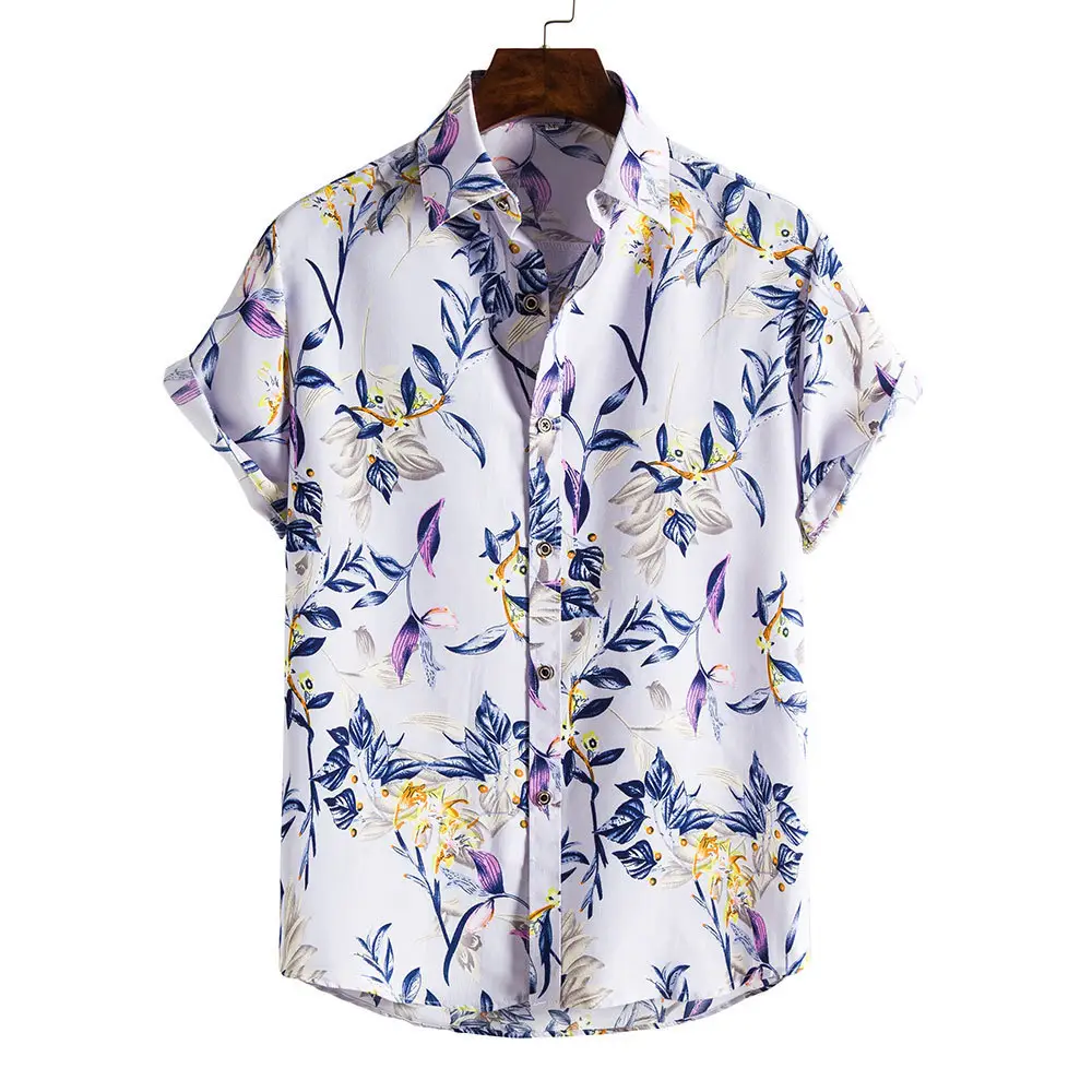 Camicie da spiaggia floreali casual sublimazione per vacanze in località di villeggiatura da uomo camicie hawaiane oversize estive personalizzate