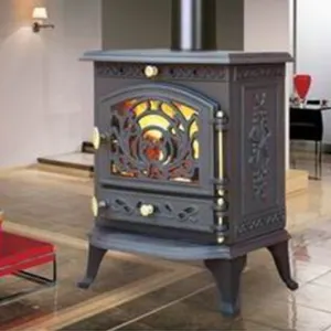 Household Heating European Style Furnace Fireplace High Heat Output And Efficiency Cast Iron Wood Burning Stove