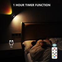 Lampe murale magnétique à tête rotative, lampe de bureau à charge magnétique, lampe de bureau LED, lampe à double source lumineuse, adaptée à la chambre à coucher, au bureau