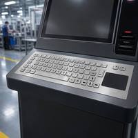 Base de hierro ultrafina IP65, teclado impermeable, teclado de Metal USB, panel táctil de acero inoxidable, quiosco, cajero automático, botón de silicona