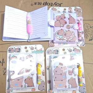 Kawaii Capybara 만화 PU 커버 미니 느슨한 잎 저널 노트북 일기 일정 메모장 학교 문구 어린이 문구 선물 - Product Image 5