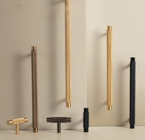 Mango largo de latón negro y latón antiguo dorado mate moleteado para cajones de muebles de estilo moderno y puertas de gabinetes - Product Image 3