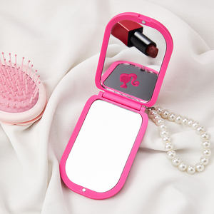 Espejo de maquillaje MINISO <span class=keywords><strong>Barbie</strong></span> Sunlight Shining para teléfono móvil, espejo de maquillaje de mano portátil plegable con cadenas de perlas - Product Image 3