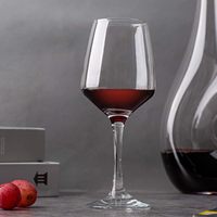 Vente en gros de verres à vin rouge sur pied de couleur avec logo personnalisé Lot de 6 verres durables transparents de 12oz sans plomb et classiques