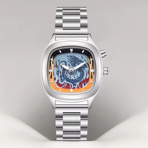 Orologio <span class=keywords><strong>da</strong></span> <span class=keywords><strong>polso</strong></span> con movimento <span class=keywords><strong>al</strong></span> <span class=keywords><strong>quarzo</strong></span> con Display digitale dinamico con motivo a drago di fuoco <span class=keywords><strong>per</strong></span> uomo di lusso in acciaio inossidabile orologio sportivo con Logo personalizzato - Product Image 2