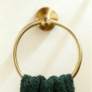 Stainless Steel Round <b>Towel</b> Ring Gold Color <b>Bathroom</b> <b>Hand</b> <b>Towel</b> <b>Holder</b> Circular Rack - Product Image 2