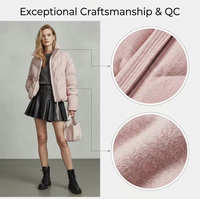 Veste bomber matelassée réversible imperméable et coupe-vent pour femme, en nylon respirant, avec logo personnalisé imprimé, à capuche