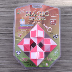 Rompecabezas de serpiente mágica de nieve de 48 piezas para niños, juguete educativo, juego de construcción de formas geométricas - Product Image 1