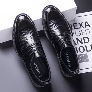 Chaussures Derby en cuir noir pour hommes FAPAI, à lacets, formelles, pour mariage, style classique, respirantes et confortables - Product Image 4