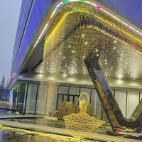 Fuente de Agua Digital con Gráficos de Cascada Baishui, Cortina de Lluvia Circular para Interiores/Exteriores, Cortina de Agua Moderna Personalizada de Acero Inoxidable