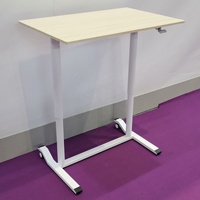 Mobilier de bureau au design moderne Table élévatrice pneumatique à hauteur réglable pour ordinateur Bureau avec pieds cachés Économie d'espace pour levage au gaz