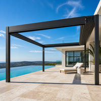 Einziehbare Aluminium-Lamellenpergola mit Motorisiertem Schiebedach für Dachterrassen, Villen, Hotels, Außenterrassen, Wintergärten und Gärten