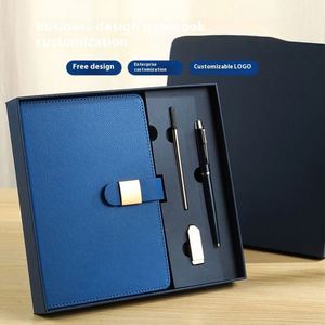 High Quality Leather <b>A3</b> Enterprise Organizer/Planner Gift <b>Box</b> Custom High-Value Buckle Notepad Hardcover Style Thread Sewing - Product Image 2