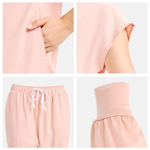 女性用エラスティックビューティーサロンスパナースユニフォーム歯科口腔医師病院用ユニフォームセットスクラブスーツトップスジョガーパンツスクラブセット - Product Image 6