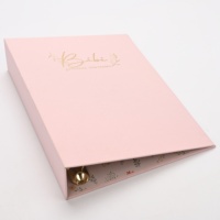 Carpeta Portafolios de Lino A4 Personalizada con Carpeta de Anillas de 3 Orificios para Documentos de Oficina y Archivo Profesional