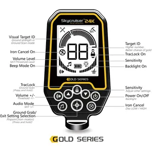 Détecteur de métaux Skycruiser 24K IP68 entièrement étanche de qualité industrielle à haute sensibilité, longue portée, pour la recherche d'or, provenant de Chine continentale - Product Image 3