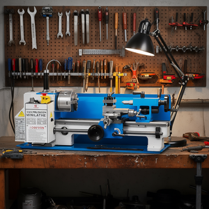 Torno de Precisión para Metal, Mini Torno de Banco Manual de 7x14 Pulgadas, Velocidad Variable de 50-2500 RPM, Engranaje de Nylon, Lámpara Móvil - Product Image 2