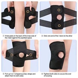 Ginocchiera sportiva a compressione ginocchiera regolabile ortopedica elastica bianca nera - Product Image 4