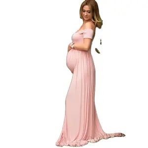2024 فستان صور الأمومة الساحرة للسيدات الحوامل فساتين طويلة مفتوحة وتنورة طويلة قبل التقاط الصور شحن مجاني