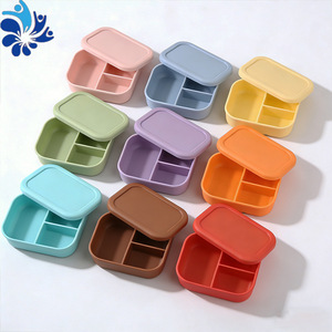 Lonchera Rectangular de Silicona con Compartimentos y Tapa, Apta para Microondas y Refrigerador, Contenedor de Almacenamiento para Viajes - Product Image 2