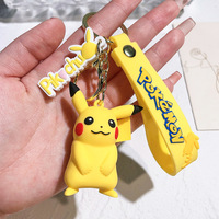 Nouveau porte-clés en silicone 3D de dessin animé Pokémon Pikachu Psyduck, figurine décorative