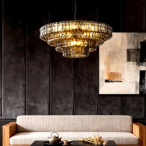 Iluminación Moderna para Decoración del Hogar, Lámpara de Araña de Cristal de Murano, <span class=keywords><strong>Luces</strong></span> Colgantes de Lujo para Sala de Estar, <span class=keywords><strong>LED</strong></span> de Latón, Fácil Instalación - Product Image 1
