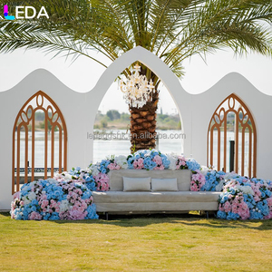 LEDA Outdoor Party Wedding Event Unique Acrylic Backdrop Three-piece Set with Pointed <b>Arch</b> Openwork Pattern - Product Image 2