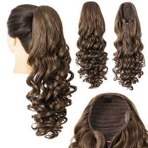 SARLA Estensioni per <span class=keywords><strong>Capelli</strong></span> Sintetici Resistenti al Calore da 26 Pollici, <span class=keywords><strong>Coda</strong></span> <span class=keywords><strong>di</strong></span> <span class=keywords><strong>Cavallo</strong></span> Lunga e Riccia in Fibra con Cordoncino, Stile Ondulato per Donne - Product Image 1
