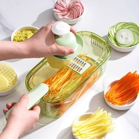 Handmatige keukenhulp voor fruit, vlees, knoflook, multifunctionele plastic groentesnijder, groentehakker, speciale gereedschappen