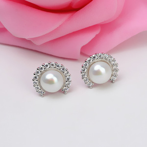 Boucles d'oreilles en argent S925 avec perle traversante, style européen et américain, accessoires de bricolage, composants de bijoux Han Kong - Product Image 3