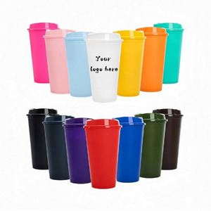Gobelets de voyage réutilisables personnalisés avec couvercles 16 oz – Bouteilles d'eau en plastique pour fêtes, tasses et mugs en gros pour thé glacé - Product Image 1