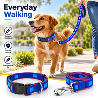 Kalung Anjing/Hewan Peliharaan Mewah Taktis Reflektif Custom dengan Logo Cetak Sendiri, Tebal, Lebar, dan Gesper Logam yang Dapat Disesuaikan
