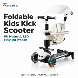 Patinete Infantil de Marca Privada OEM ODM, Patinete Plegable de 3 Ruedas para Niños, Color Personalizado, Ruedas LED para Exportación al Por Mayor - Product Image 1