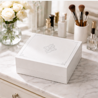 Boîte de rangement cosmétique de luxe avec plateau superposé, emballage rigide blanc de qualité supérieure pour ensembles de maquillage