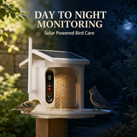 Nouveau distributeur de nourriture intelligent pour animaux de compagnie à énergie solaire, mangeoire intelligente pour oiseaux pour l'observation des oiseaux, fournitures pour oiseaux, produit phare