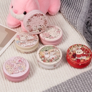 Lata Redonda con Estampado de Conejo, Mini Caja Metálica para <span class=keywords><strong>Galletas</strong></span> y Dulces, Envase Decorativo Personalizado para Almacenamiento de Alimentos - Product Image 5