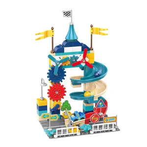 Bloques de construcción de carreras de canicas para niños, 110 piezas, educativo, compatible con bloques de engranaje rotativo de gran tamaño, diy, bloques grandes, juguetes para niños - Product Image 1