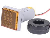 Pengukur tegangan Digital LED persegi, Ammeter Kombo Meter HZ Hertz lampu sinyal tegangan arus indikator frekuensi penguji daya AC
