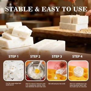 Base de savon à faire fondre à l'<span class=keywords><strong>avoine</strong></span> 10lb, infusée aux huiles <span class=keywords><strong>d</strong></span>'olive et de coco biologiques, pour soins doux de la peau, matière première artisanale DIY, base de savon à l'<span class=keywords><strong>avoine</strong></span> - Product Image 4