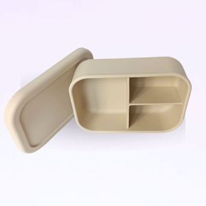 Plateau de congélation multifonctionnel en silicone à 3 compartiments, récipient alimentaire réutilisable, empilable facilement, organisateur de préparation de repas - Product Image 2